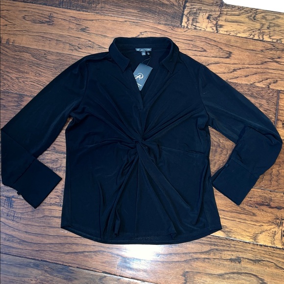 Adrianna Papell Elegant Black Blouse - Picture 2 of 8